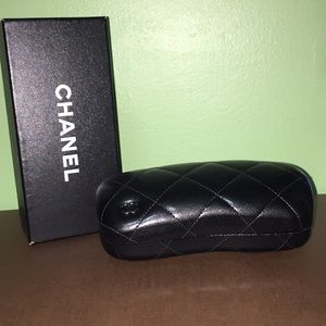 Authentic CHANEL Quilted Sunglass Case & Box